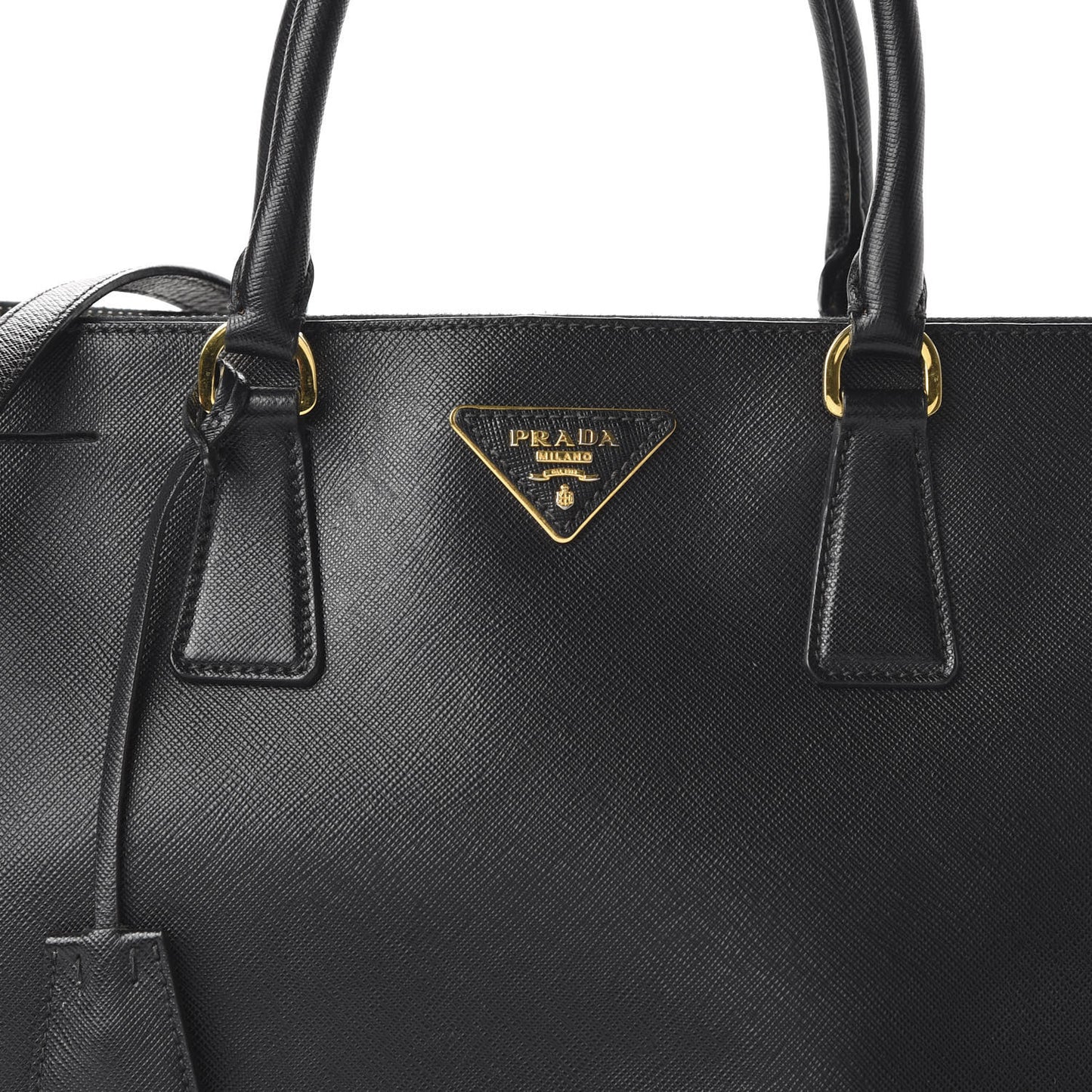 Saffiano Medium Galleria Double Zip Tote Black