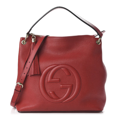 Gucci Pebbled Calfskin Large Soho Hobo Tabasco Red 1 of 11