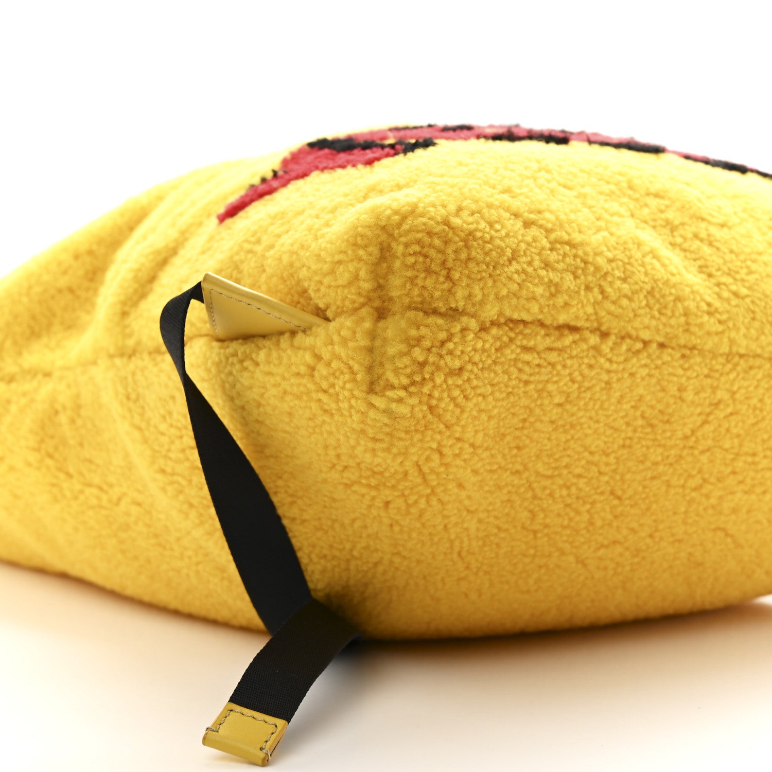 Fendi Shearling Calfskin Vocabulary Drawstring Backpack Yellow