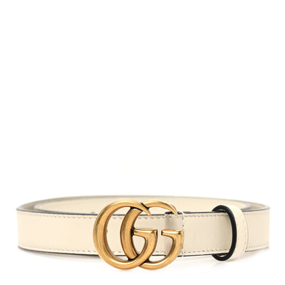 Gucci Calfskin Double G 20mm Belt 70 28 Mystic White 1 of 5