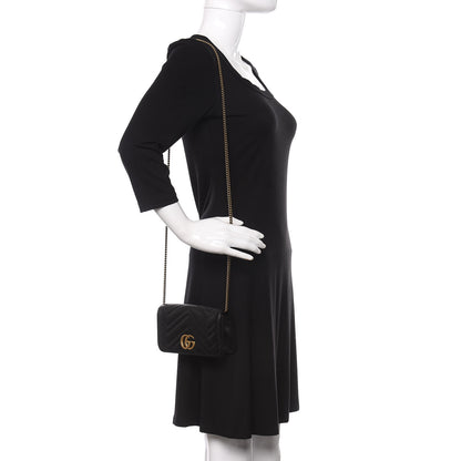 Gucci Calfskin Matelasse GG Marmont Mini Bag Black 2 of 8