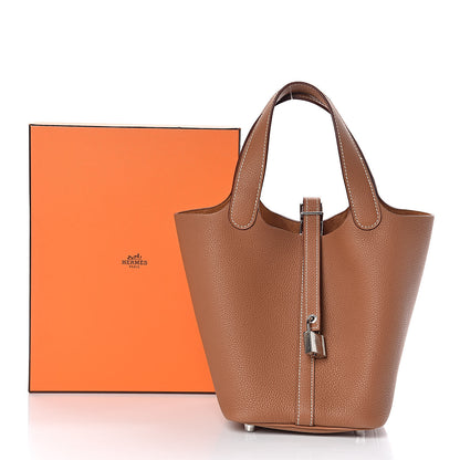 Hermes Taurillon Maurice Picotin Lock 18 PM Gold 10 of 10
