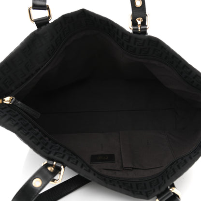 Fendi Zucchino Large Charm Shopping Tote Black 5 of 11