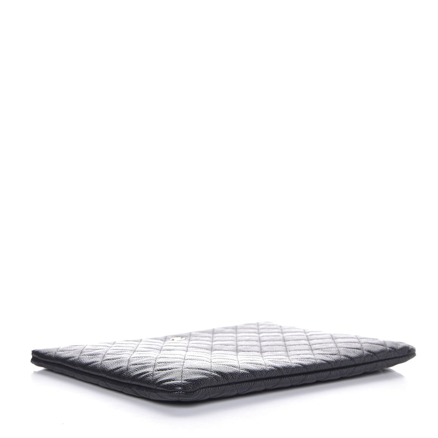 Caviar Quilted Large Cosmetic Case Black