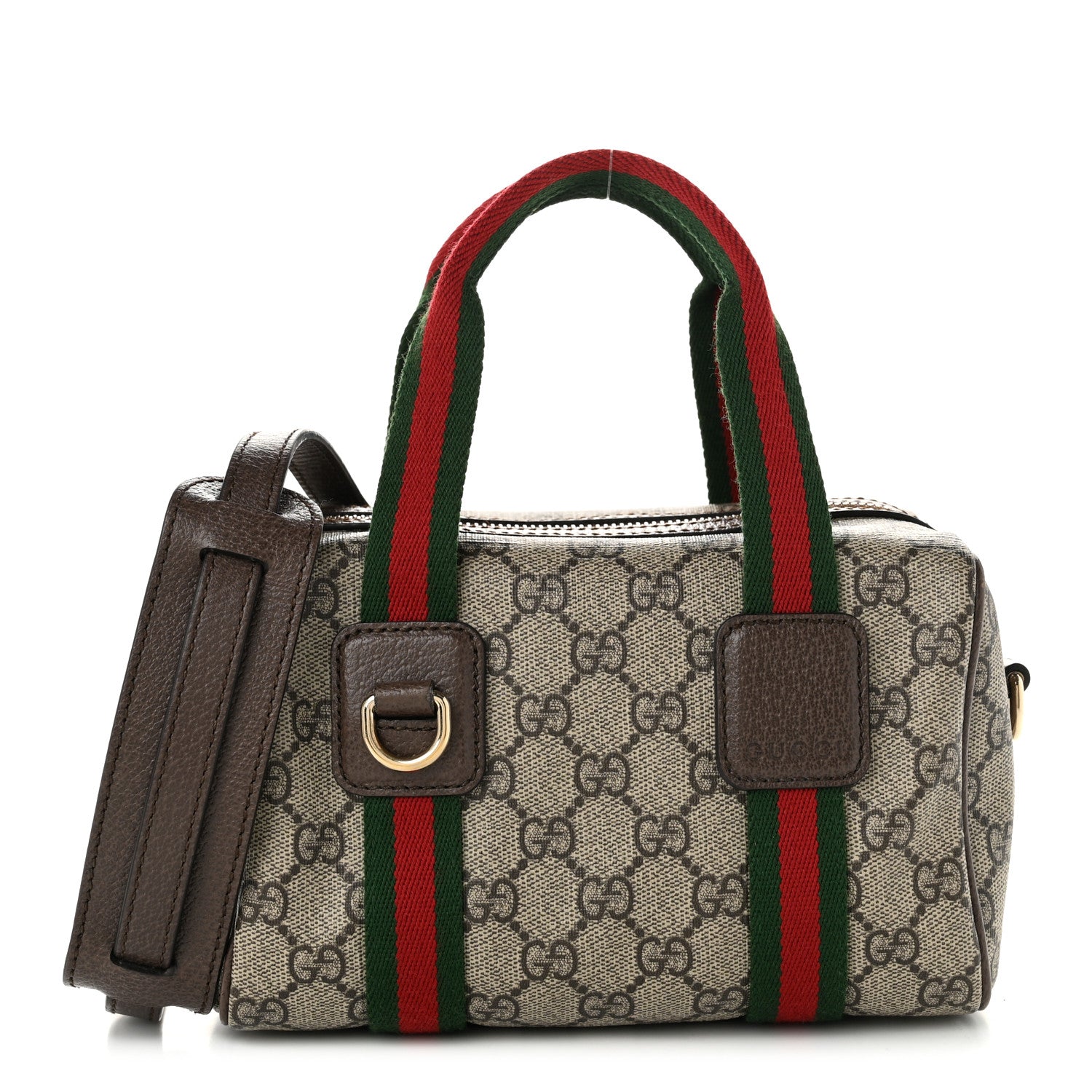 Gucci GG Supreme Web Mini GG Top Handle Bag Beige Ebony New Acero 1 of 12