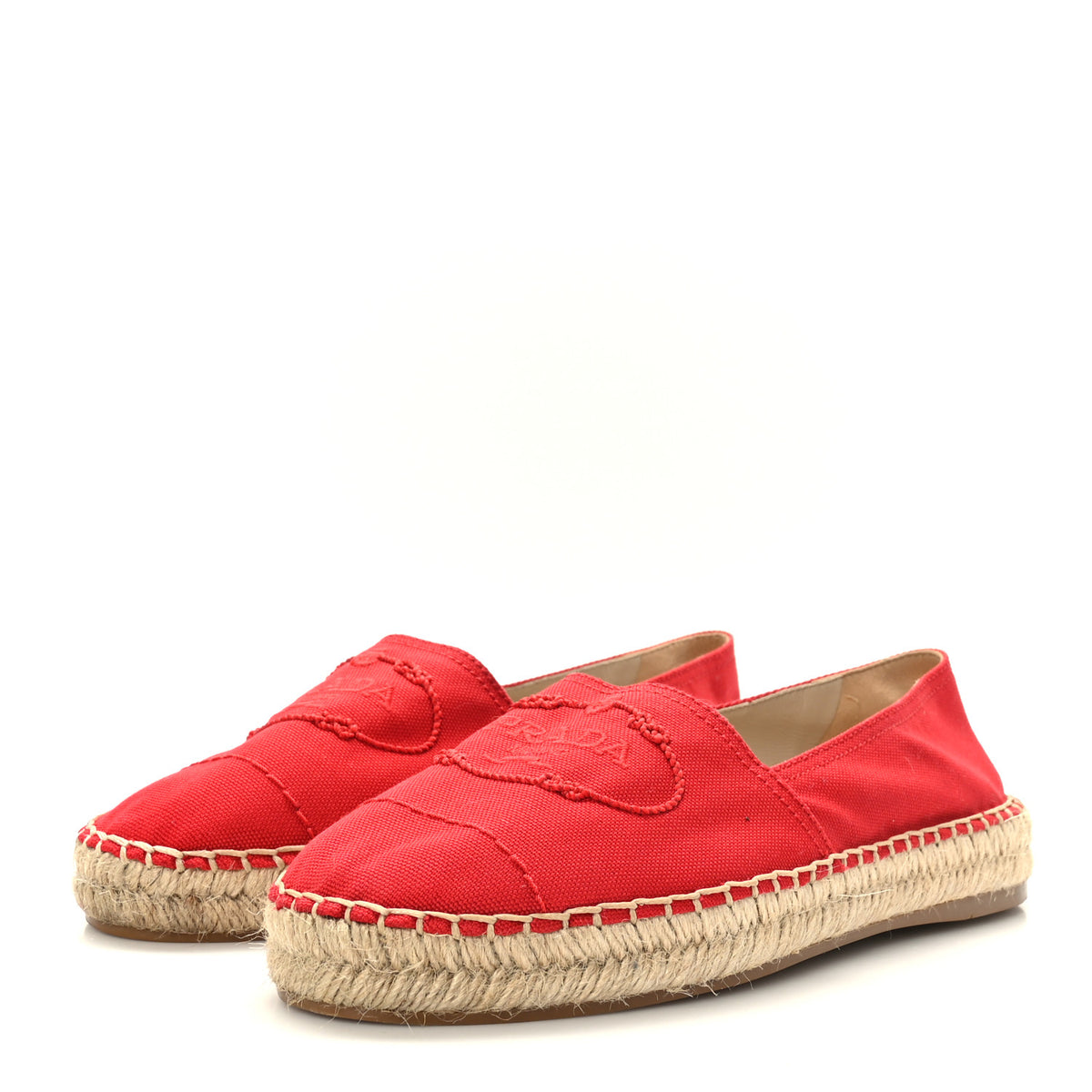 Prada Canvas Logo Espadrilles 39 Rosso 3 of 8