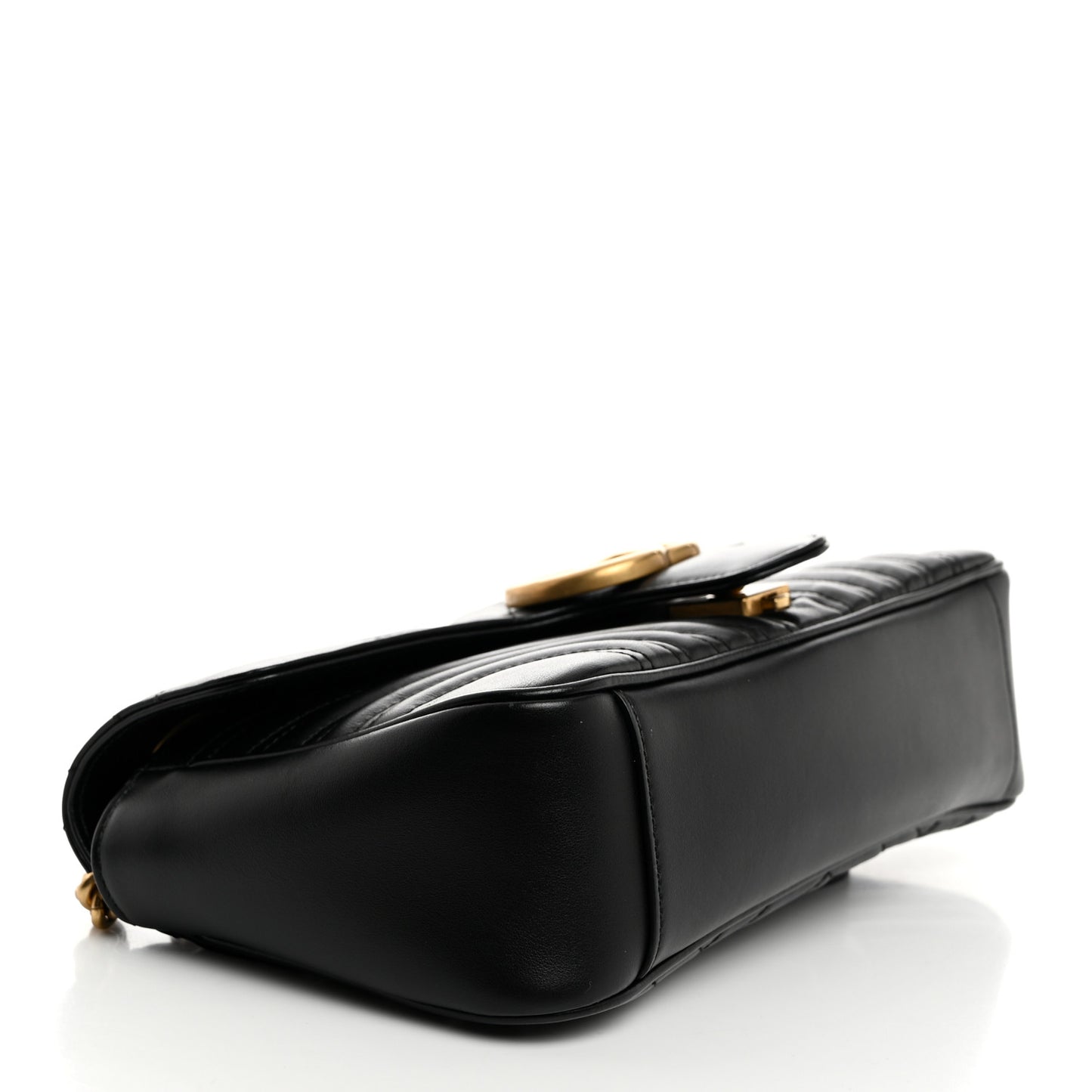 Calfskin Matelasse Small GG Marmont Shoulder Bag Black