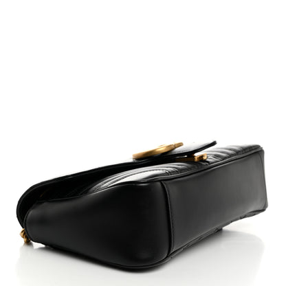 Gucci Calfskin Matelasse Small GG Marmont Shoulder Bag Black 4 of 10