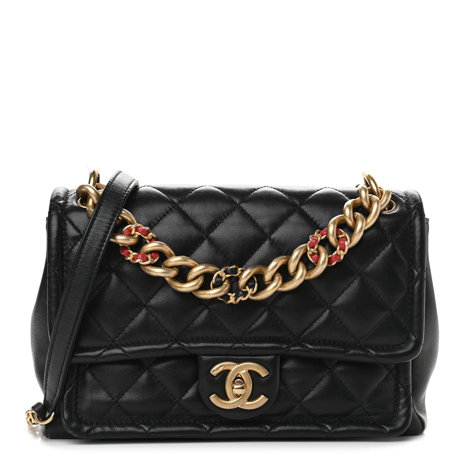 Chanel Lambskin Quilted Medium Chain Link Flap Bag Black 1 of 10