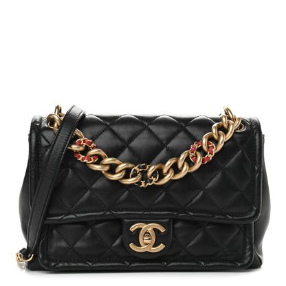 Chanel Lambskin Quilted Medium Chain Link Flap Bag Black 1 of 10