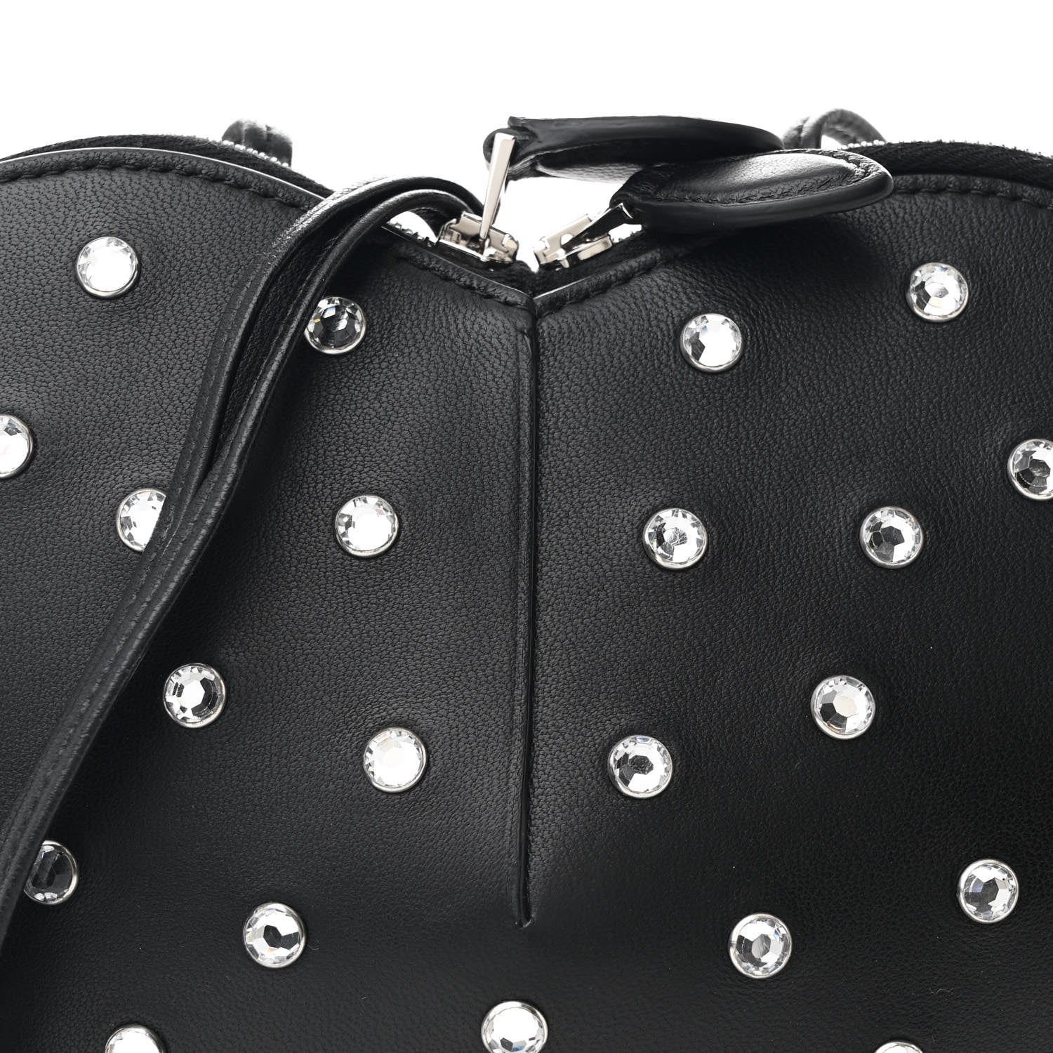 Alaia Lambskin Crystal Embellished Le Coeur Bag  Black 7 of 9