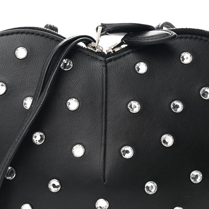 Alaia Lambskin Crystal Embellished Le Coeur Bag  Black 7 of 9