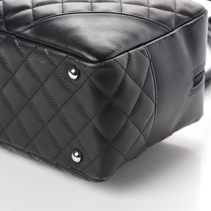 Chanel Calfskin Quilted Large Cambon Bowler Black White 10 of 10