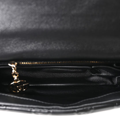 Gucci Lambskin Embossed Mini GG Milano Top Handle Shoulder Bag Black 5 of 10