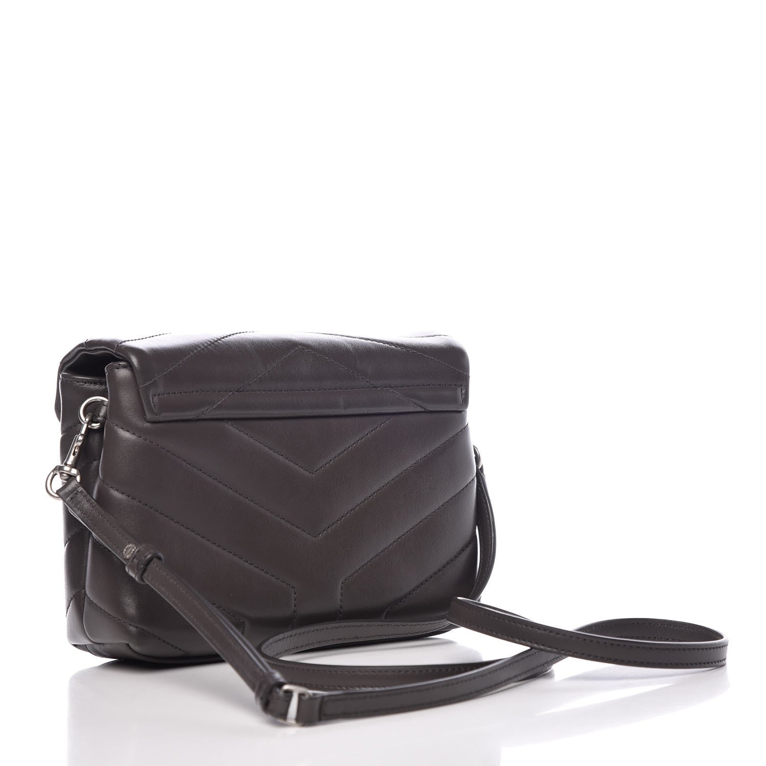 Saint Laurent Calfskin Y Quilted Monogram Toy Loulou Crossbody Bag Asphalt 3 of 8