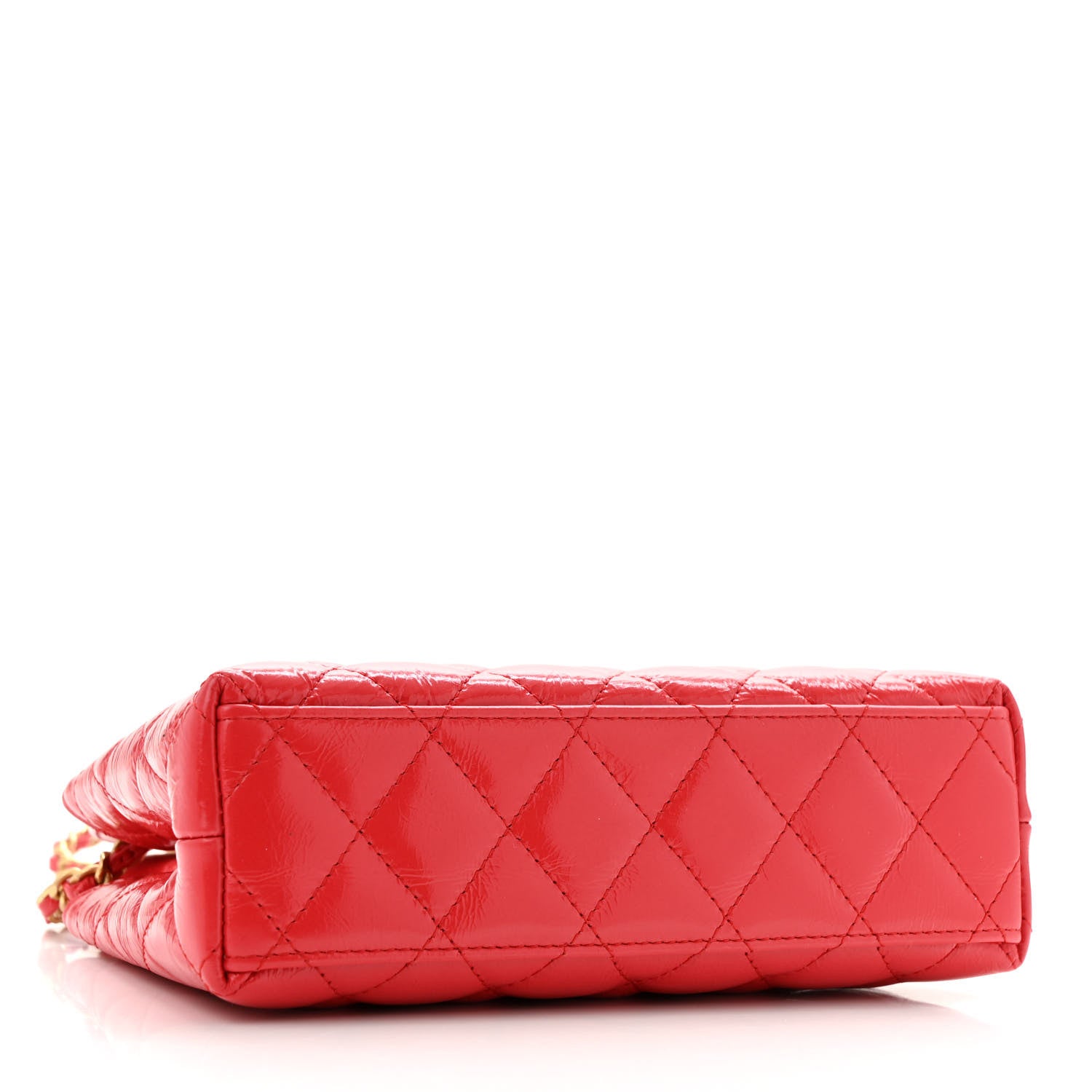Chanel Shiny Aged Calfskin Quilted Nano Kelly Shopper Red 4 of 12