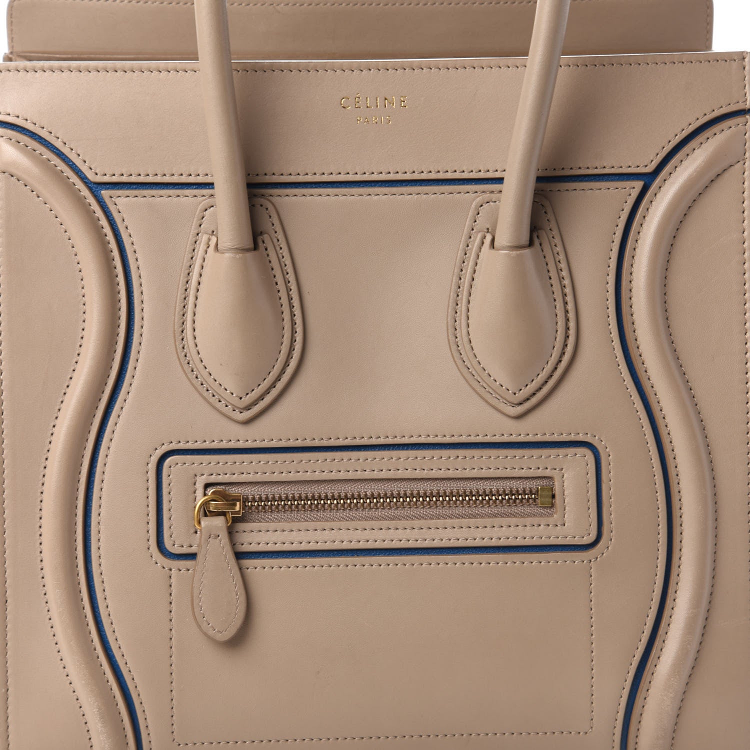 Celine Smooth Calfskin Interstice Micro Luggage Light Taupe 9 of 9