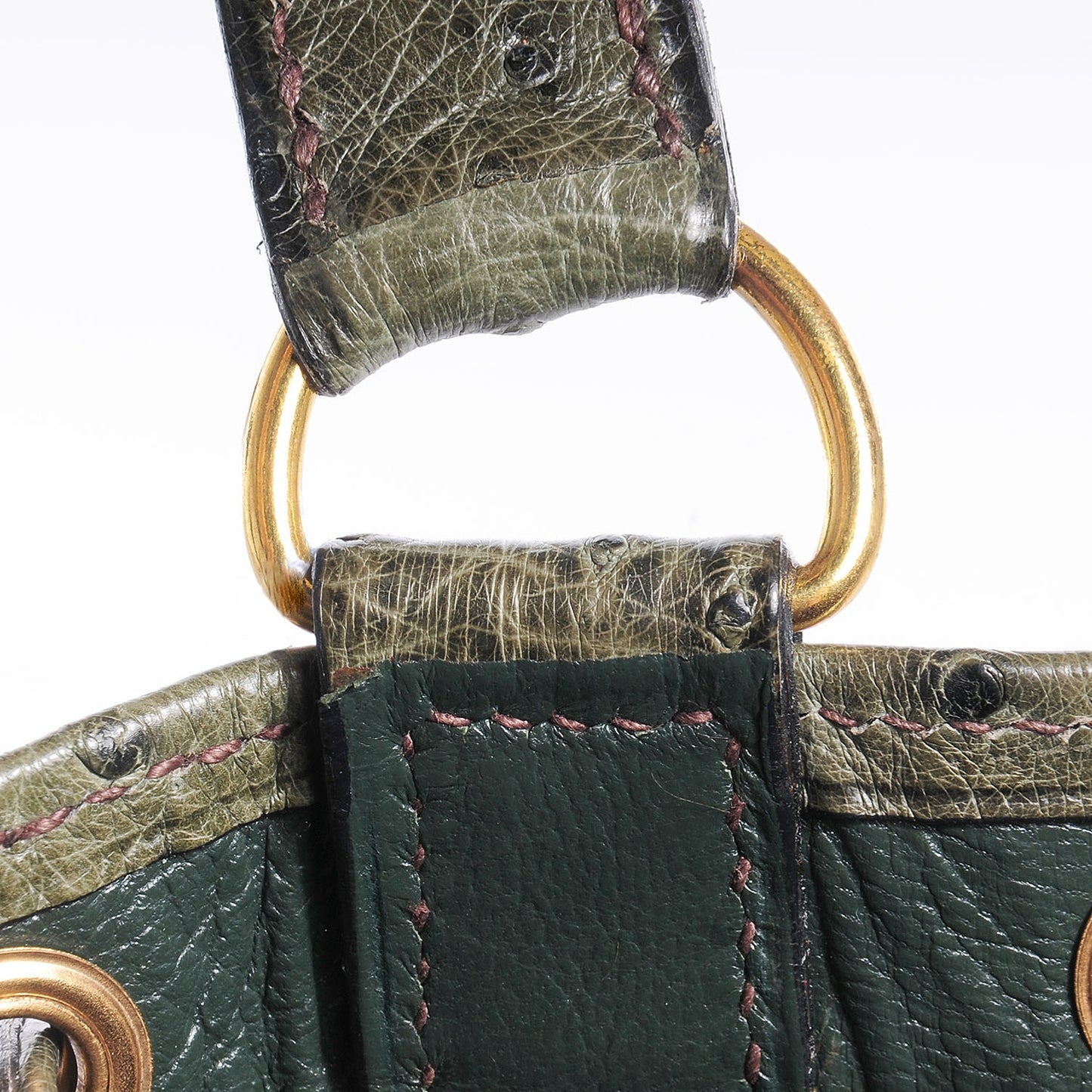 Ostrich Market Drawstring Bag 25 Vert Olive