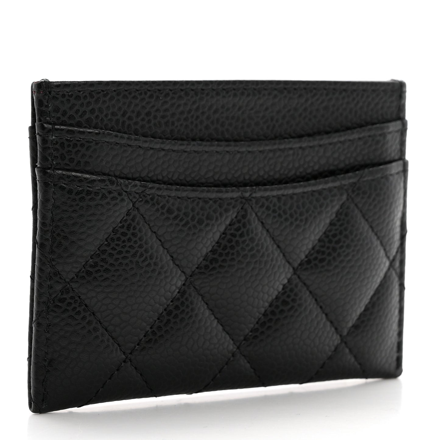 Caviar Quilted Card Holder Black