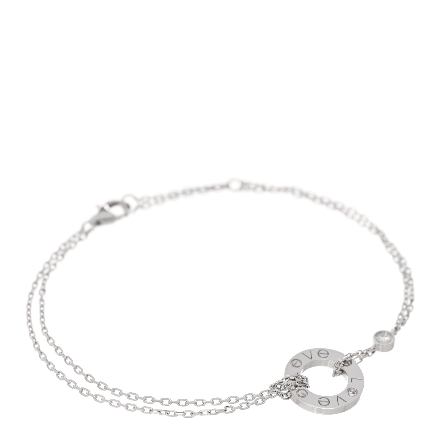 Cartier 18K White Gold Diamond LOVE Bracelet 1 of 3