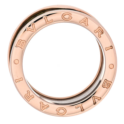 Bulgari 18K Rose Gold Green Marble B.Zero1 Four-Band Ring 53 6.5 4 of 6