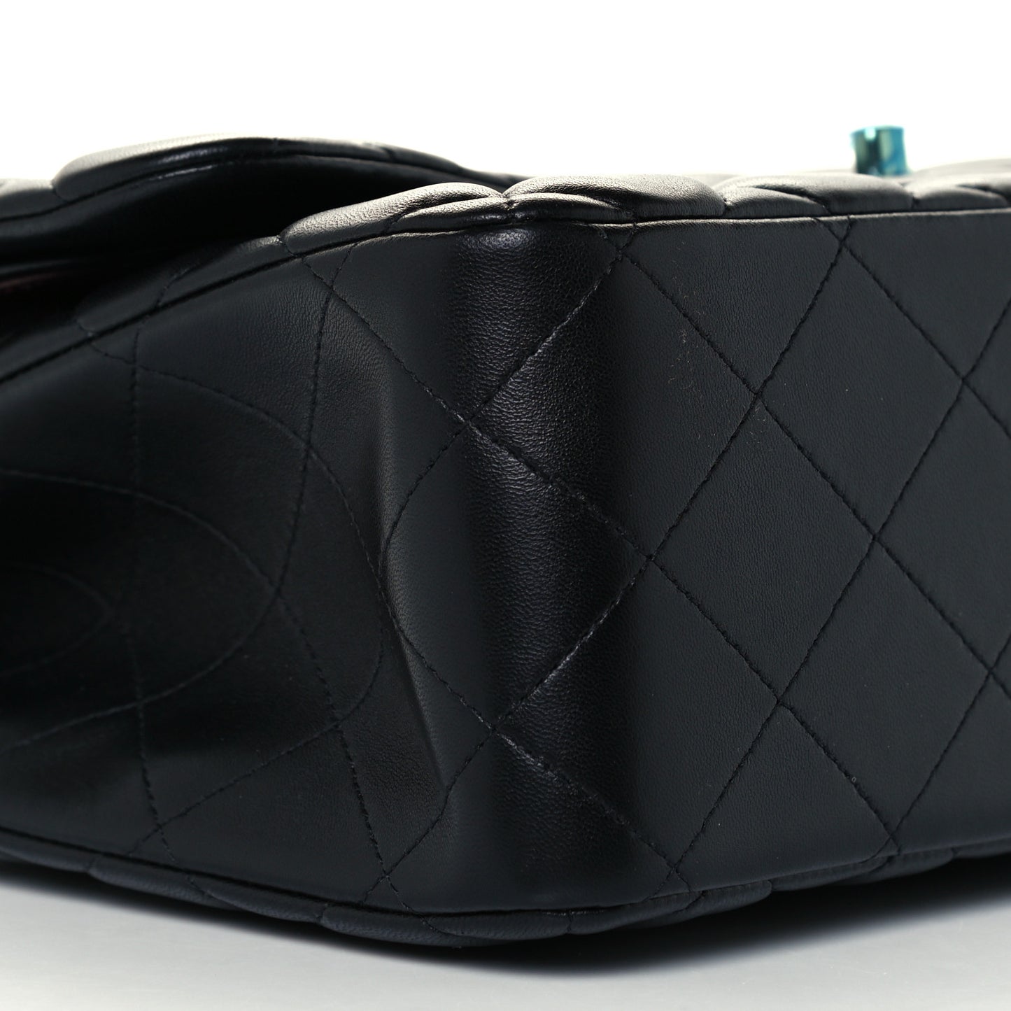 Lambskin Quilted Jumbo Double Flap Black