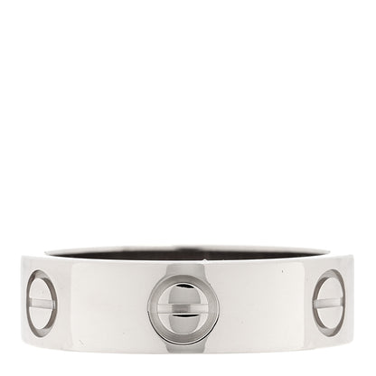 Cartier 18K White Gold 5.5mm LOVE Ring 53 6.5 1 of 4