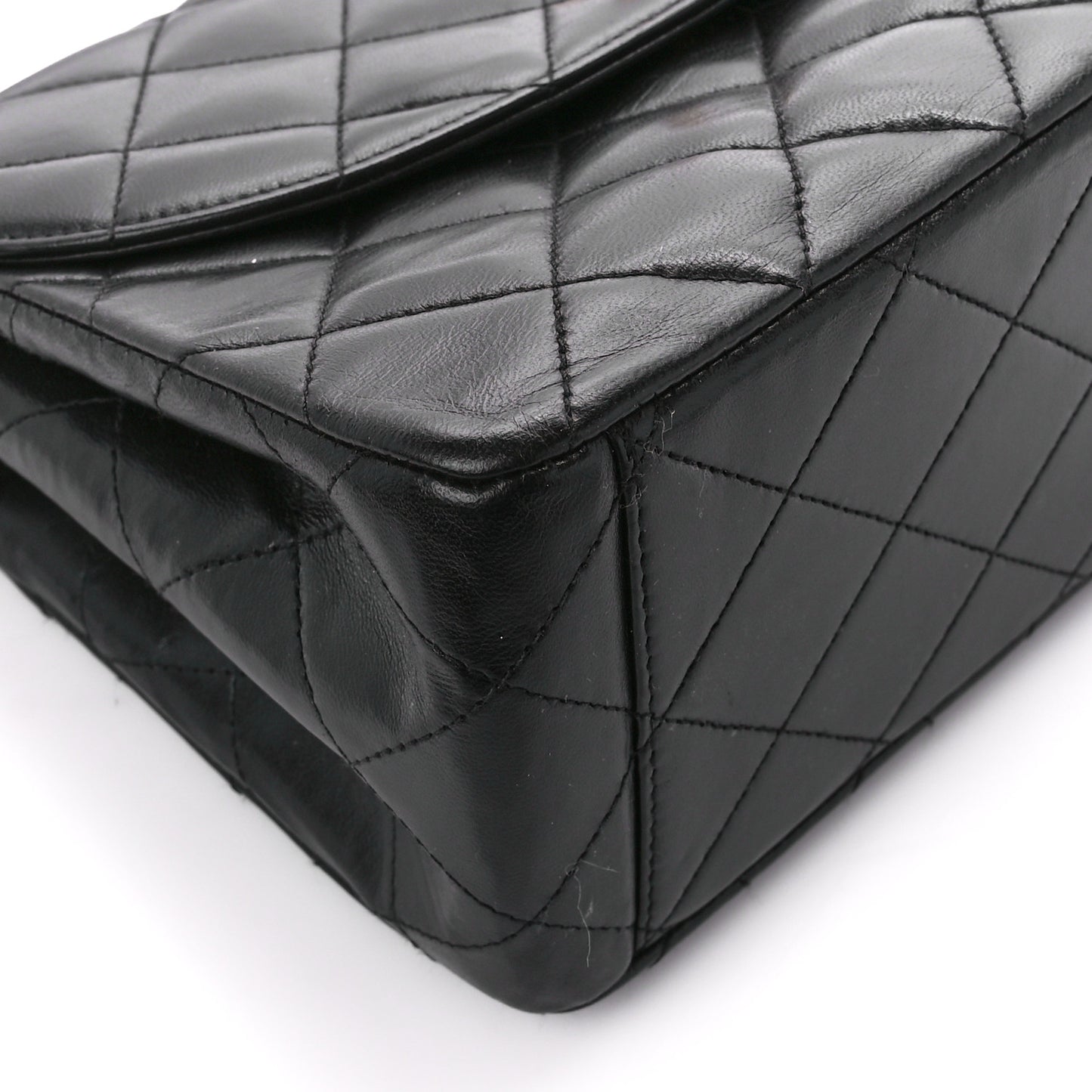 Lambskin Quilted CC Flap Shoulder Bag Black