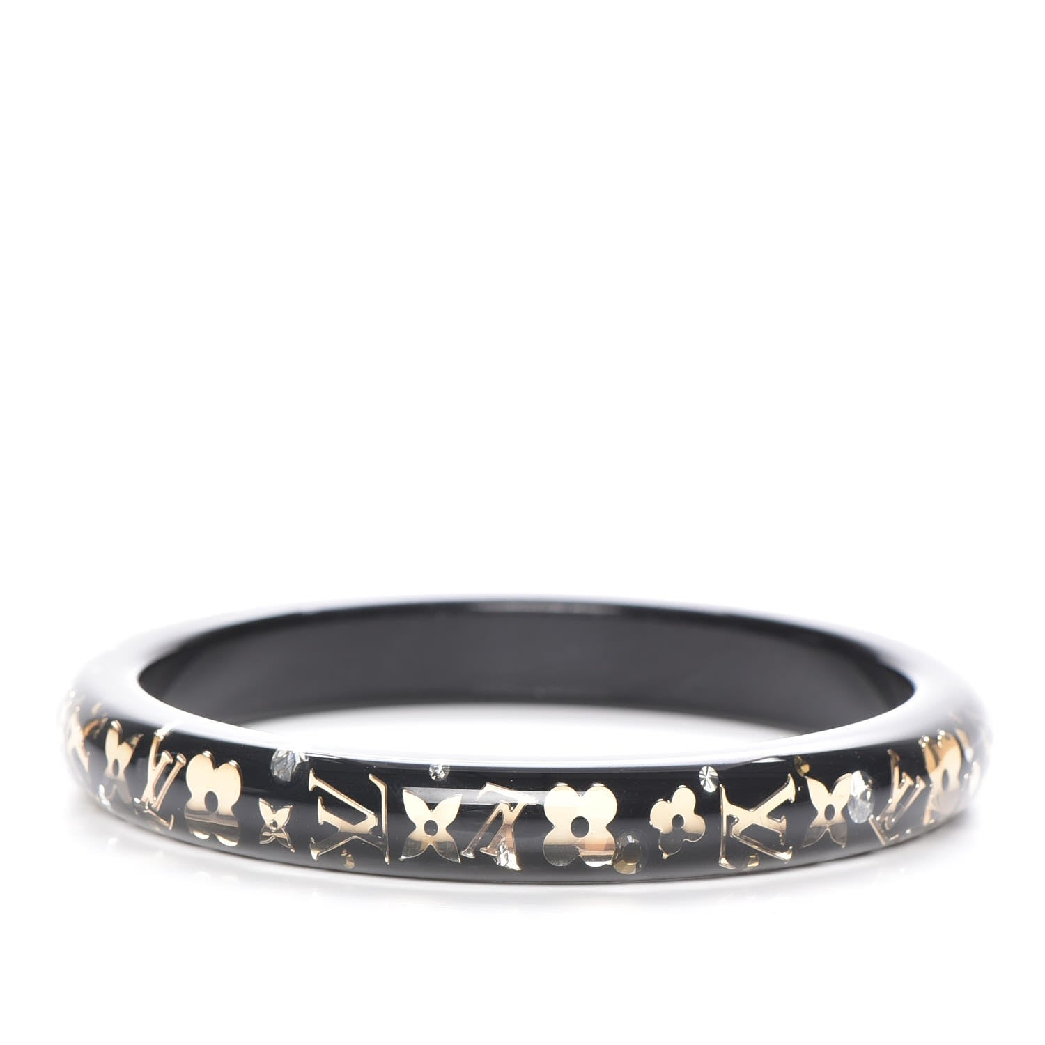 Louis Vuitton Resin Swarovski Medium Inclusion Bracelet PM Black 3 of 4