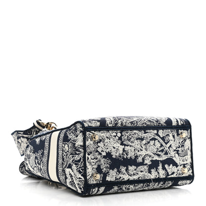 Christian Dior Toile de Jouy Embroidered Medium Lady D-Lite Blue 4 of 10