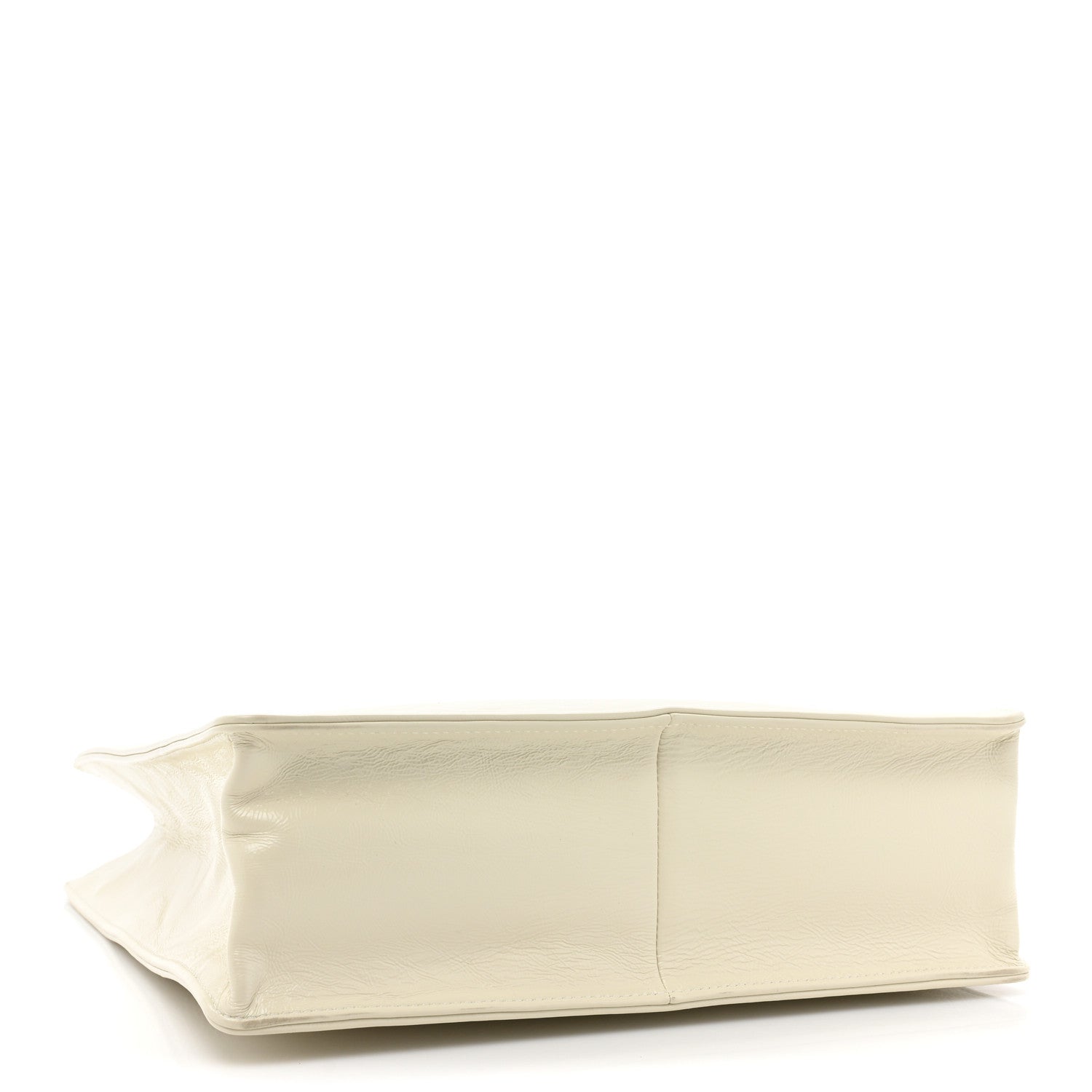 Chanel Shiny Aged Calfskin North South Shopping Bag White 4 of 13