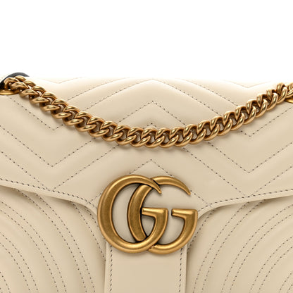 Gucci Calfskin Matelasse Small GG Marmont Shoulder Bag White 8 of 10