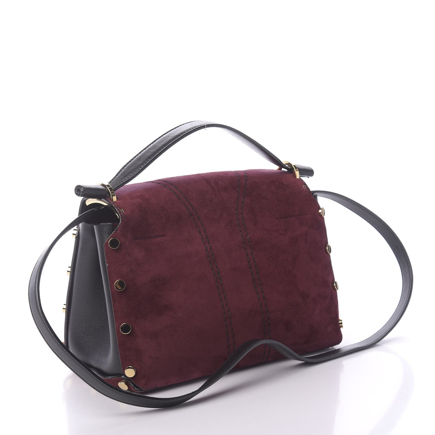 Suede Small Lockett Shoulder Bag Bordeaux