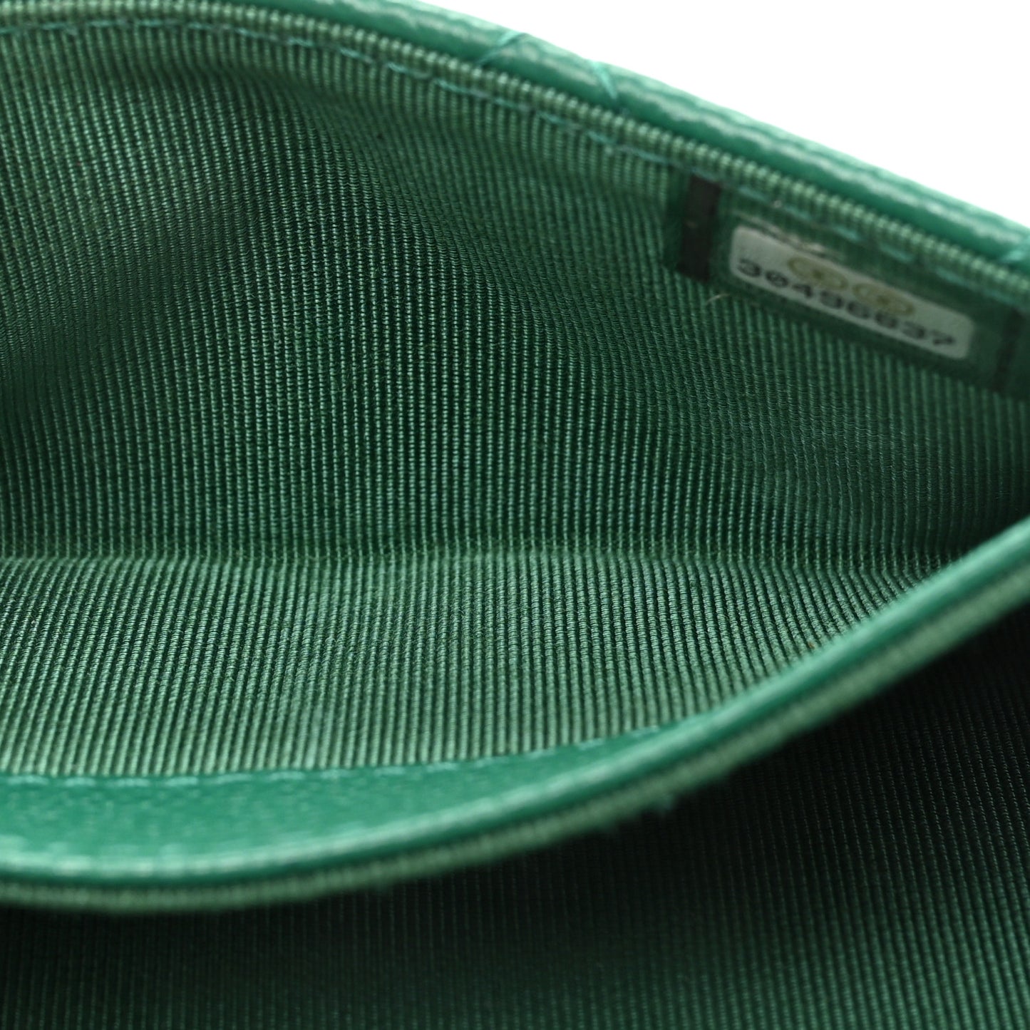 Caviar Quilted Flap Card Holder Wallet Green