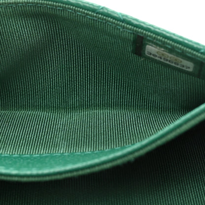 Chanel Caviar Quilted Flap Card Holder Wallet Green 6 of 13