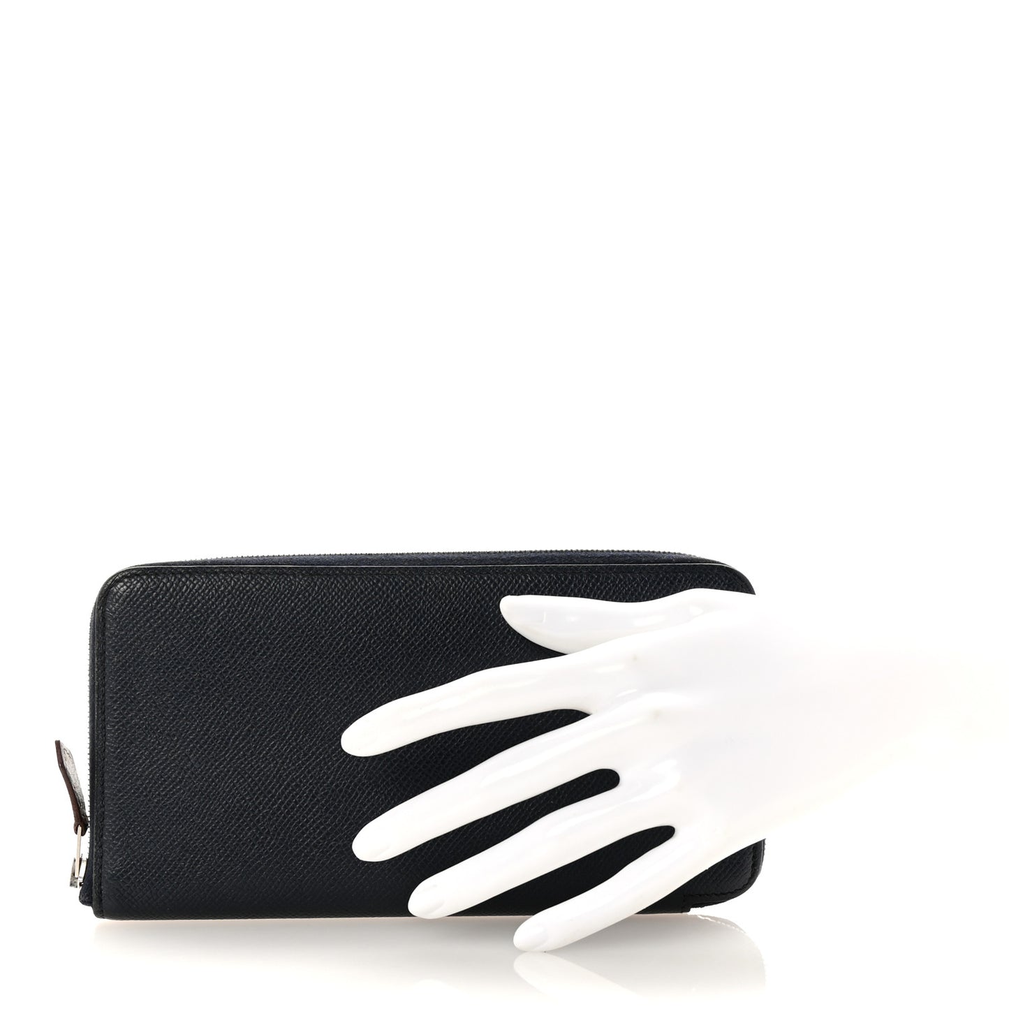 Epsom Silk'In Wallet Bleu Indigo Rouge De Coeur