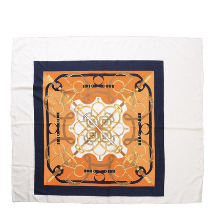 Hermes Shantung Silk Eperon D'Or Poncho 1 of 8