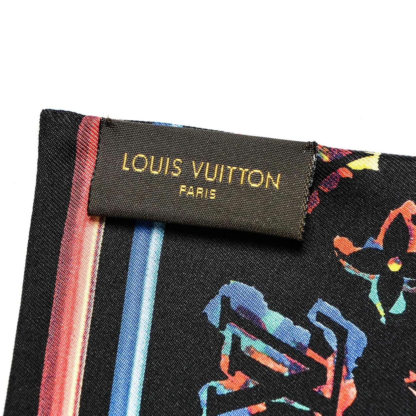 Silk Monogram Rainbow Bandeau Black