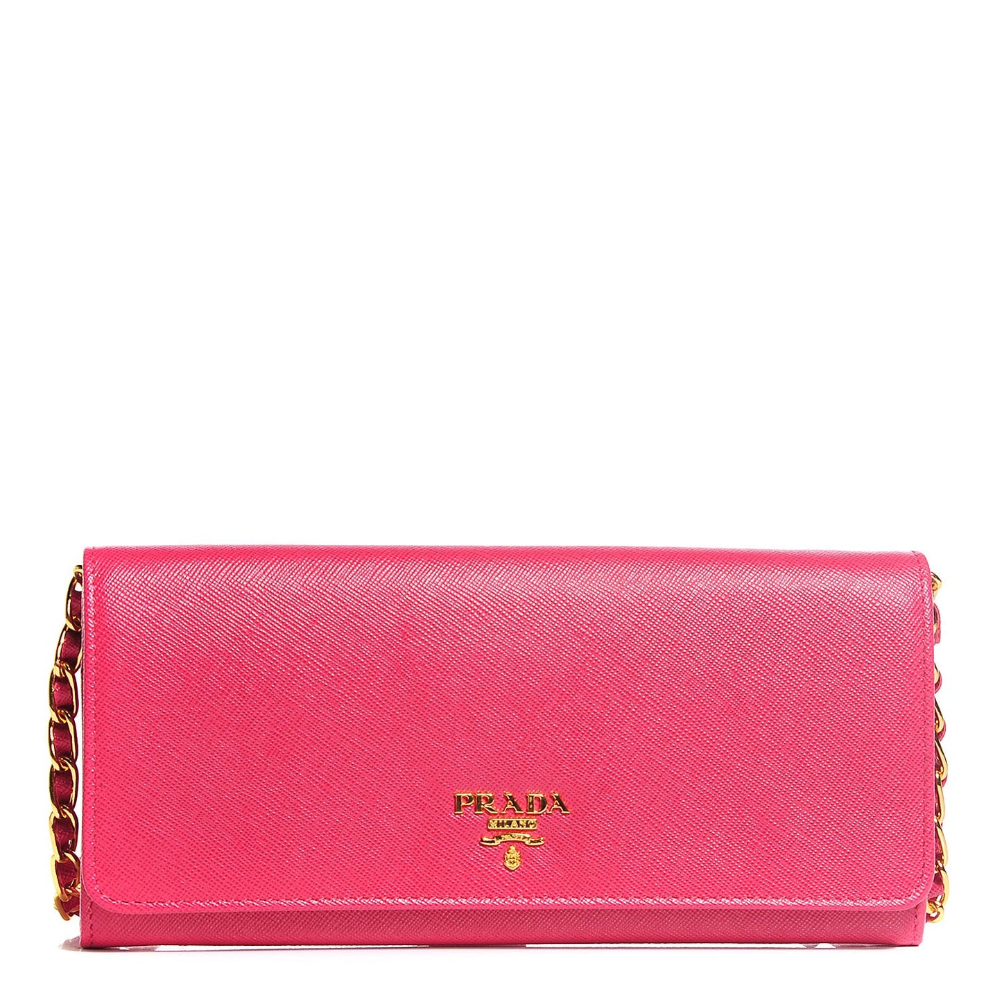 Saffiano Metal Oro Chain Wallet Peonia