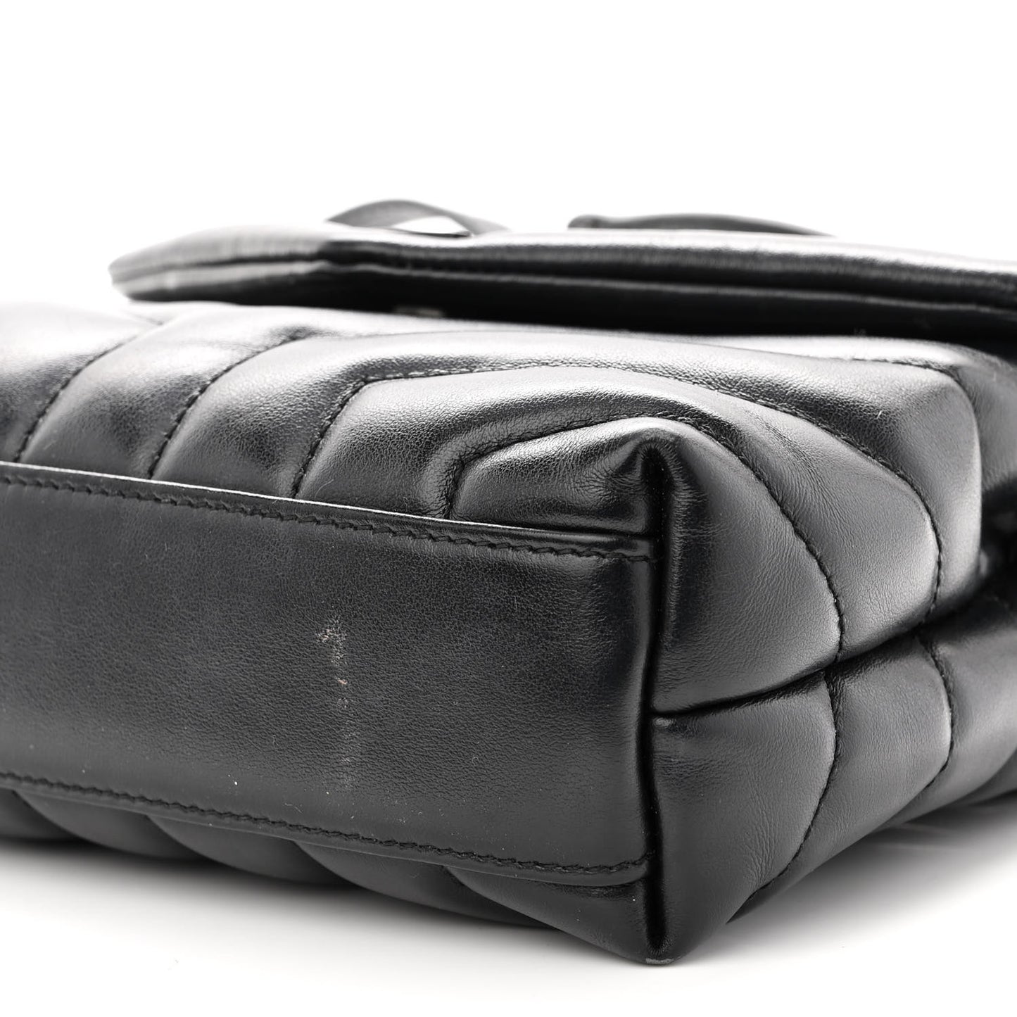 Calfskin Y Quilted Monogram Monochrome Toy Loulou Crossbody Bag Black