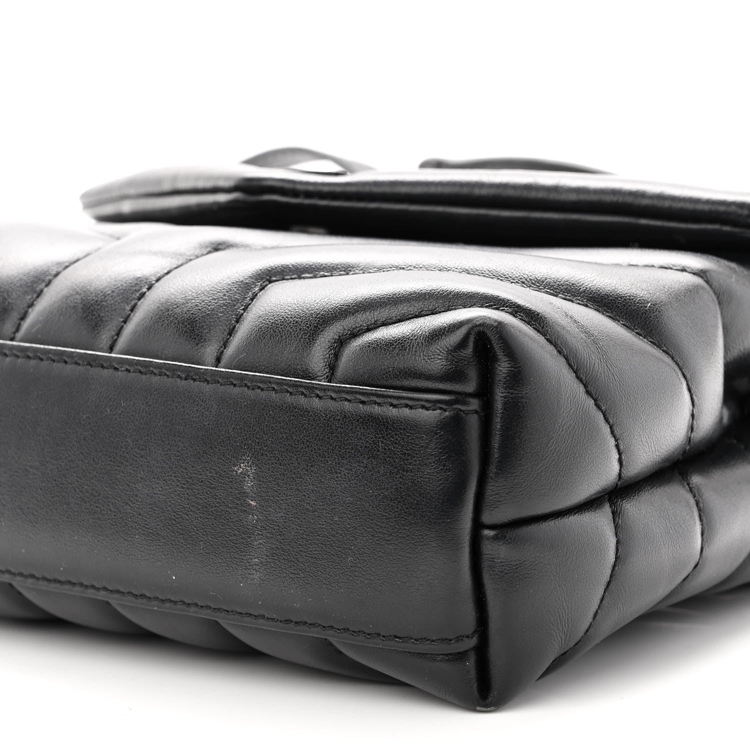 Saint Laurent Calfskin Y Quilted Monogram Monochrome Toy Loulou Crossbody Bag Black 9 of 10