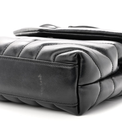 Saint Laurent Calfskin Y Quilted Monogram Monochrome Toy Loulou Crossbody Bag Black 9 of 10
