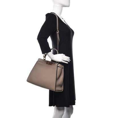 Fendi Vitello Seta Plexiglass Tortoise Medium Peekaboo Iconic Satchel Tortora 2 of 13