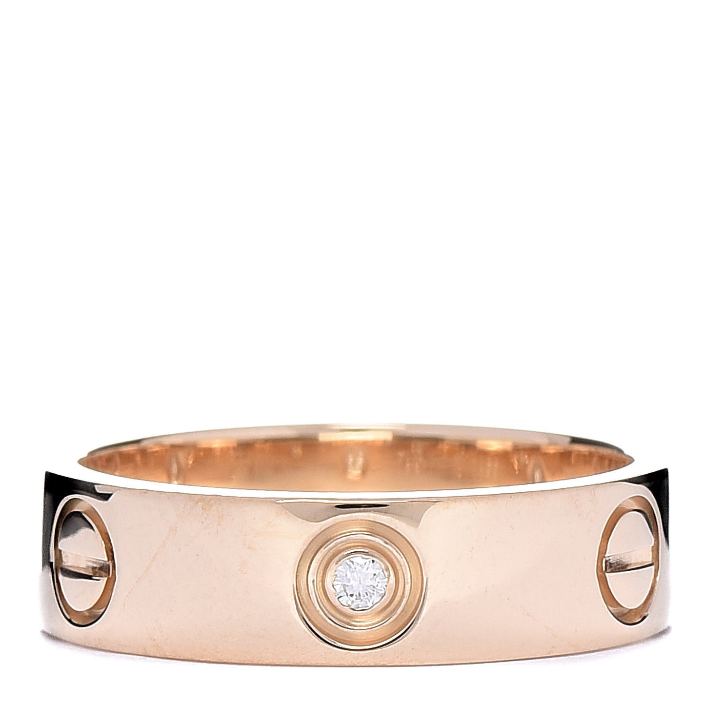 18K Yellow Gold 3 Diamond 5.5mm LOVE Ring 55 7.25