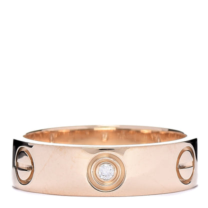 Cartier 18K Yellow Gold 3 Diamond 5.5mm LOVE Ring 55 7.25 1 of 6