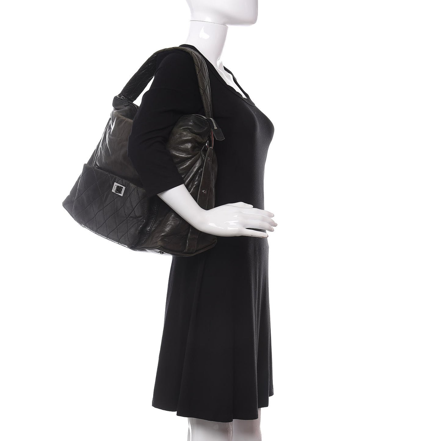 Lambskin Quilted Mademoiselle Hobo Black