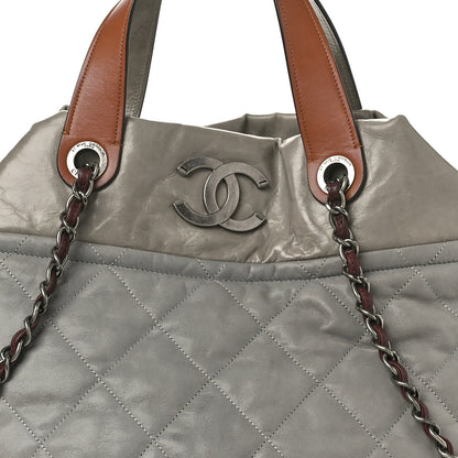 Chanel Iridescent Calfskin Quilted Large In The Mix Tote Grey 8 of 12