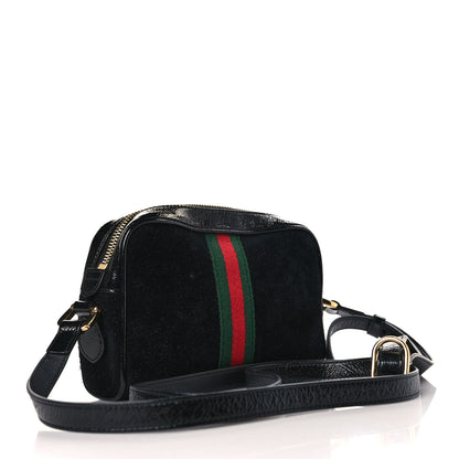 Gucci Suede Patent Web Mini Ophidia Shoulder Bag Black 3 of 9