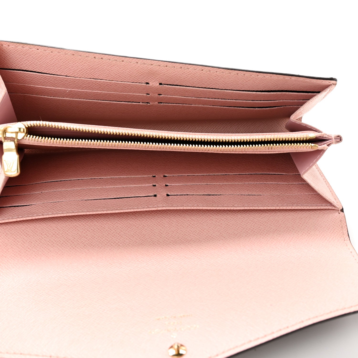 Louis Vuitton Damier Ebene Sarah Wallet NM Rose Ballerine 5 of 10