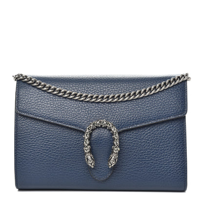 Gucci Dollar Calfskin Crystal Mini Dionysus Chain Wallet Blue Agata Black Diamond 1 of 11